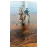 cast iron horse cart racing figurines