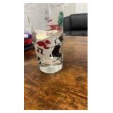 vintage hand painted horse racing themed drinking glasses