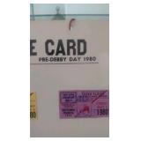 1980 Kentucky derby ticket display