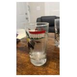 vintage hand painted horse racing themed drinking glasses