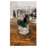 vintage hand painted horse racing themed drinking glasses