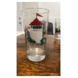 vintage hand painted horse racing themed drinking glasses