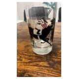 vintage hand painted horse racing themed drinking glasses