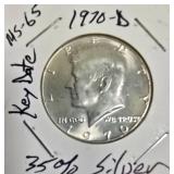 1970-D - MS-65, 35% silver, key date coin.