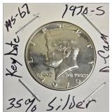 1970-S, MS-67, Deep Cameo, 35% Silver, Key Date.