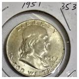 1951 Half Dollar Coin