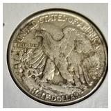 1945 Walking Liberty Half Dollar in Almost Uncirculated (AU) condition.