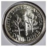 1963 Dime, AU-50, with Full Bands and captivating color contrast.