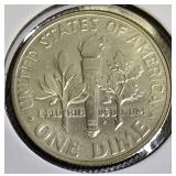 1959 Dime, MS-G6, with Full Bands.