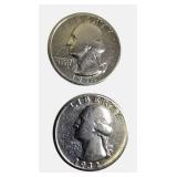 1932 & 1934 Washington Silver Quarters