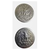 1937 and 1938 Washington Silver Quarters
