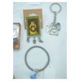 Jewelry Lot: Fashion Jewelry, Broaches, Clips, Bracelet, Keychain
