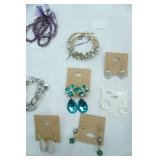 Jewelry Lot: Fashion Jewelry Bracelets and Earrings