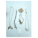 Jewelry Lot: Fashion Jewelry Necklaces & Pair of Faux Diamond Hoop Earrings