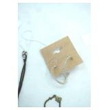 Jewelry Lot: Fashion Jewelry Necklaces & Pair of Faux Diamond Hoop Earrings