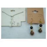 Jewelry Lot: Fashion Jewelry Pierced Earrings, Necklace, Broaches