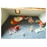 Wooden Dollhouse and Accessories