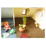 Wooden Dollhouse and Accessories