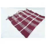 NEW Maroon & White Woven Rug 33"x24"