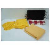 NEW Halloween Themed Lined Wicker Basket and Table Linens