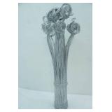 Glitter Metallic Silver Decorative Curley Arrangement