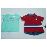 Baby Cloths. Girls 12M Shirt, Boys 12M Shorts and Polo Outfit