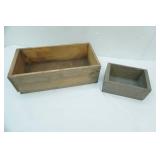 Vintage Wooden Box 19"x10"x6" and other wooden box 9.5"x6.5"x4"