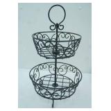 2-Tier Round Metal Fruit Basket