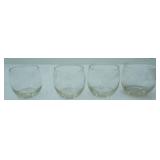 Vintage roly-poly style, etched glass cocktail glasses