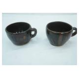 Vintage Studio Pottery Mugs. Rich Dark Brown Glaze
