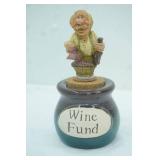Vintage-Style "Wine Fund" Ceramic Money Jar