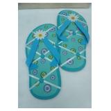 Canvas Storage Box (new) & Pair of Flip-Flops Photo/Note Wall Hanging