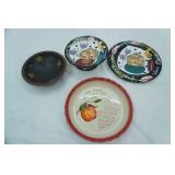 Ceramic Apple Pie Pan w/Recipe, Wooden Star Bowl, Ceramic Cake Plate and Stand