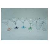 littala Aino Clear Glass Tumbler Set of 4, Colored Stemmed Margarita Glasses