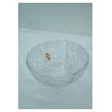 Anna Hutte Bleikristall 24% Lead Crystal Serving Bowl w/Frosted Rose Design