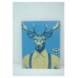 "Dapper Buck" Art Print on Wood. 20"x16"