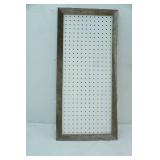 32"x 15" Rustic Wood Framed Pegboard