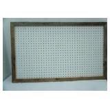 39"x 24" Rustic Wood Framed Pegboard