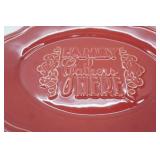 primavera ceramic serving platter. 12"x 15" Oval. "Family Gathers Here"