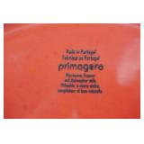 primavera ceramic serving platter. 12"x 15" Oval. "Family Gathers Here"