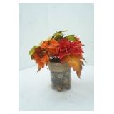 Artificial Flower Arrangement and Clear Glass Vase