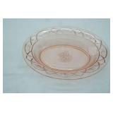 Vintage Pink Anchor Hocking "Mayfair Open Rose" Pattern Serving Oval Bowl 10.5"x8"