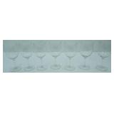 Vintage Javit Starflower Etched Crystal Wine Glasses. Set of 7