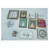 Wooden Wall Decor, @ 2 Glass/Crystal Picture Frames. NEW/LIKE NEW