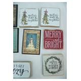 Wooden Wall Decor, @ 2 Glass/Crystal Picture Frames. NEW/LIKE NEW