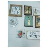Wooden Wall Decor, @ 2 Glass/Crystal Picture Frames. NEW/LIKE NEW