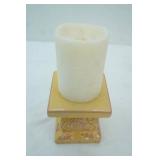 Ceramic Pillar Candle Holder and Battery Operated Flicker Pillar Candle