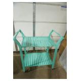 2-tier metal rolling cart. 35"x 19"x 35"