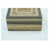 Handcrafted inlaid wood trinket box