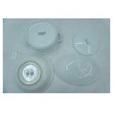 White Swirled Glass Candy Dish, White Glazed Ceramic Bowl and Microwave Safe Casserole Dish